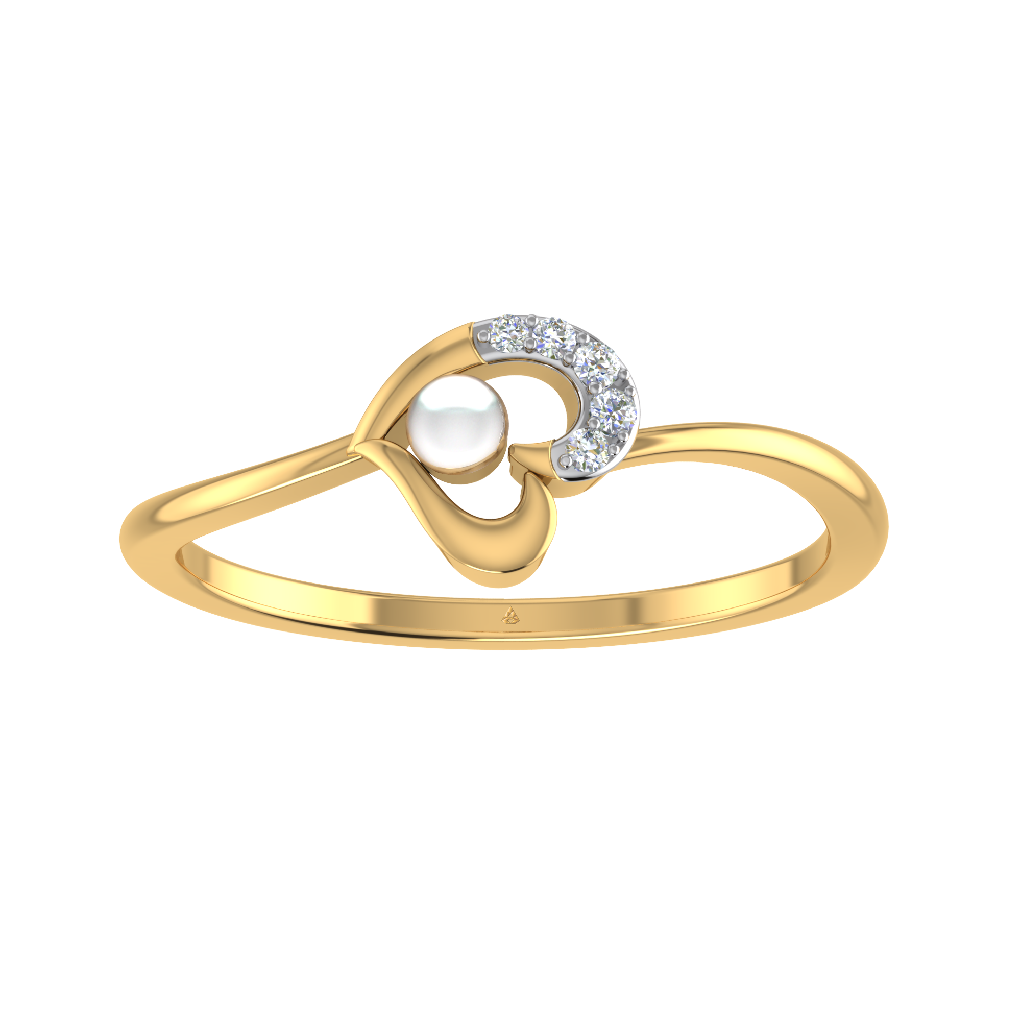 14K Rose Gold Heart Shaped Diamond Ring